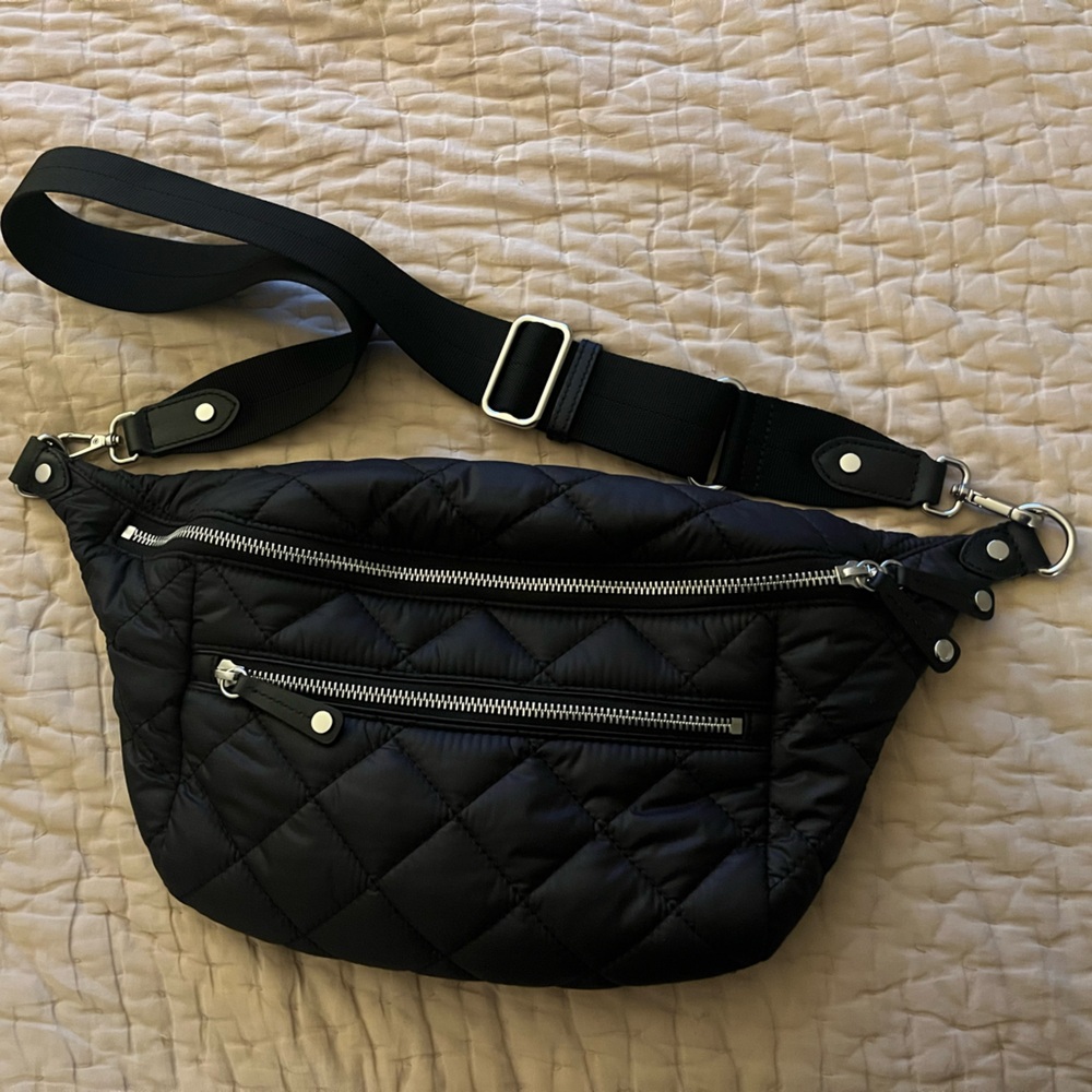 Quince Black Quilted Crossbody Bag